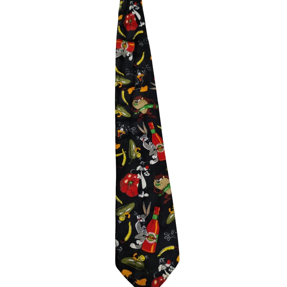 Looney Tunes Novelty Necktie Bugs Bunny Taz‎ Hot Sauce 1996 Cartoon Tie
